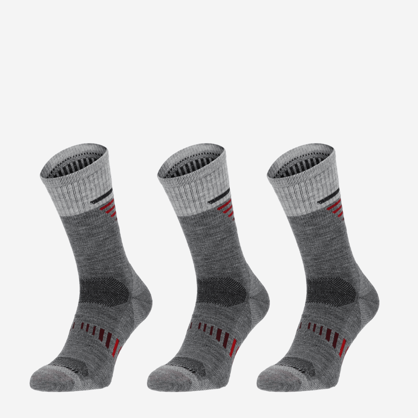 Ascend Crew II Herren Größe 44-47 Wandersocken Grey 15-20 mmHg (3-pack)