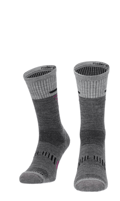 Ascend Crew II Damen Wandersocken 15-20 mmHg Grey