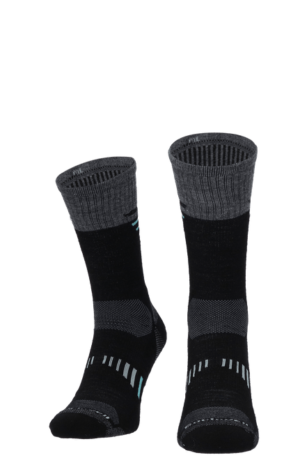 Ascend Crew II Damen Wandersocken 15-20 mmHg Black
