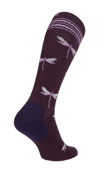 Dragonfly Damen Kompressionsstrümpfe 15-20 mmHg Blackberry Sparkle