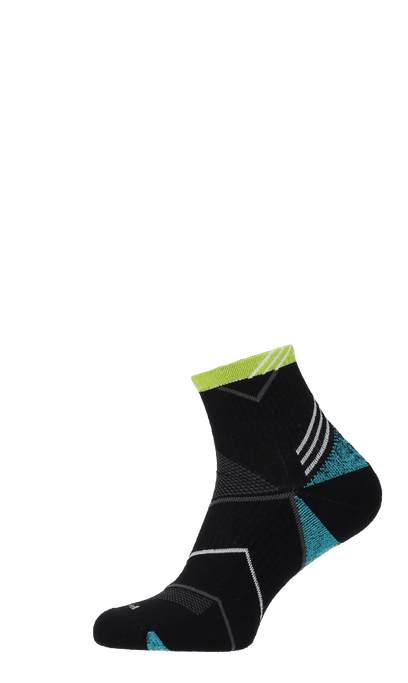 Incline Qarter Damen Sportsocken 15-20 mmHg Black