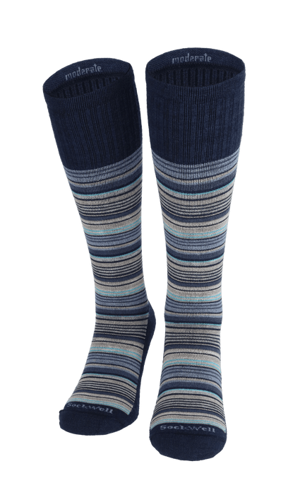 Sunset Stripe Herren Kompressionsstrümpfe 10-15 mmHg Navy
