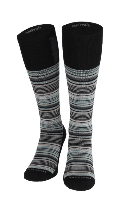 Sunset Stripe Herren Kompressionsstrümpfe 10-15 mmHg Black