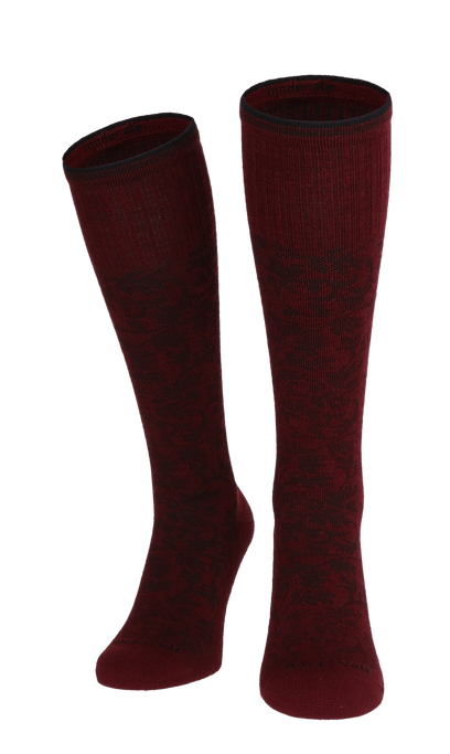 Damask Damen Kompressionsstrümpfe 15-20 mmHg Cranberry