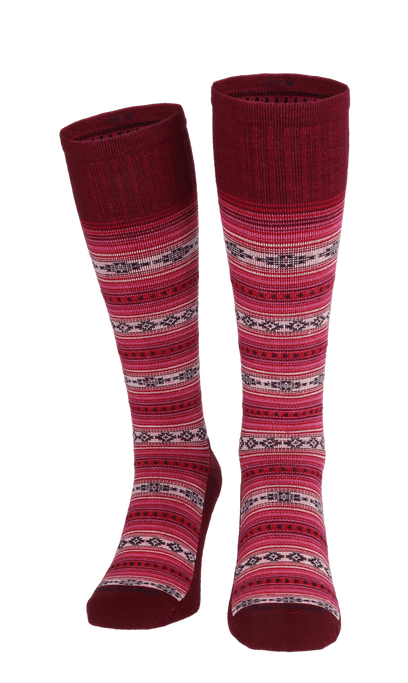 Southwest Stripe Damen Kompressionsstrümpfe 20-30 mmHg Cranberry