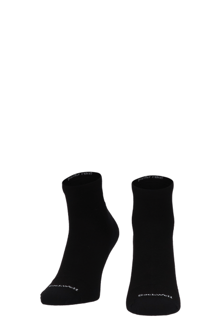 Plantar Ease Quarter Herren Socken 20-30 mmHg Black Solid