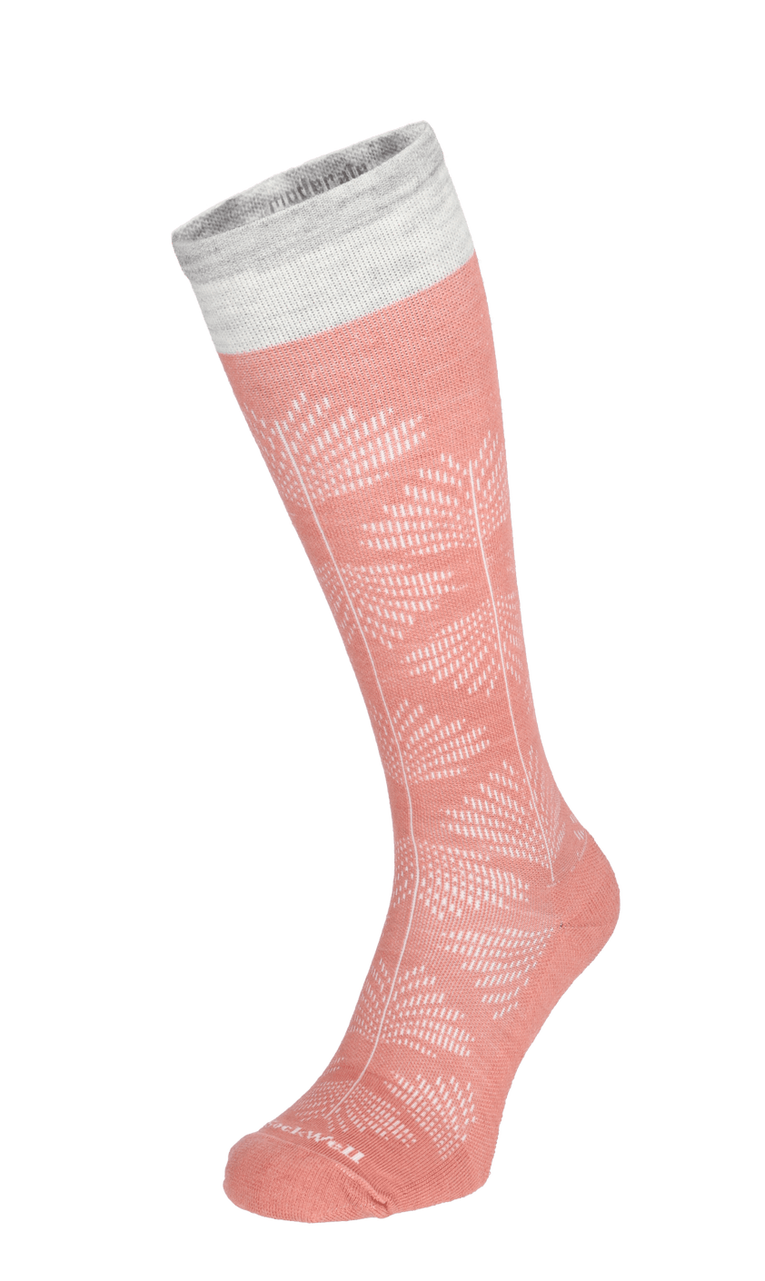 Full Floral Damen Kompressionsstrümpfe 15-20 mmHg Pink Clay