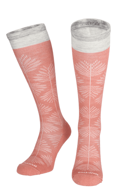 Full Floral Damen Kompressionsstrümpfe 15-20 mmHg Pink Clay