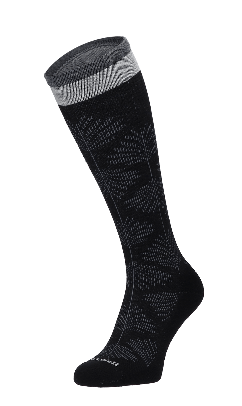 Full Floral Damen Kompressionsstrümpfe 15-20 mmHg Black