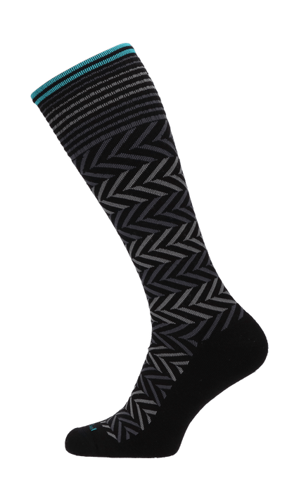 Chevron Damen Kompressionsstrümpfe 15-20 mmHg Black