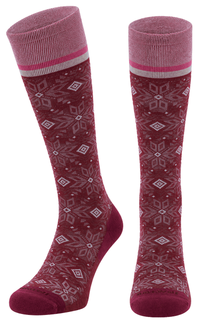 Winterland Damen Kompressionsstrümpfe 15-20 mmHg Cranberry Sparkle