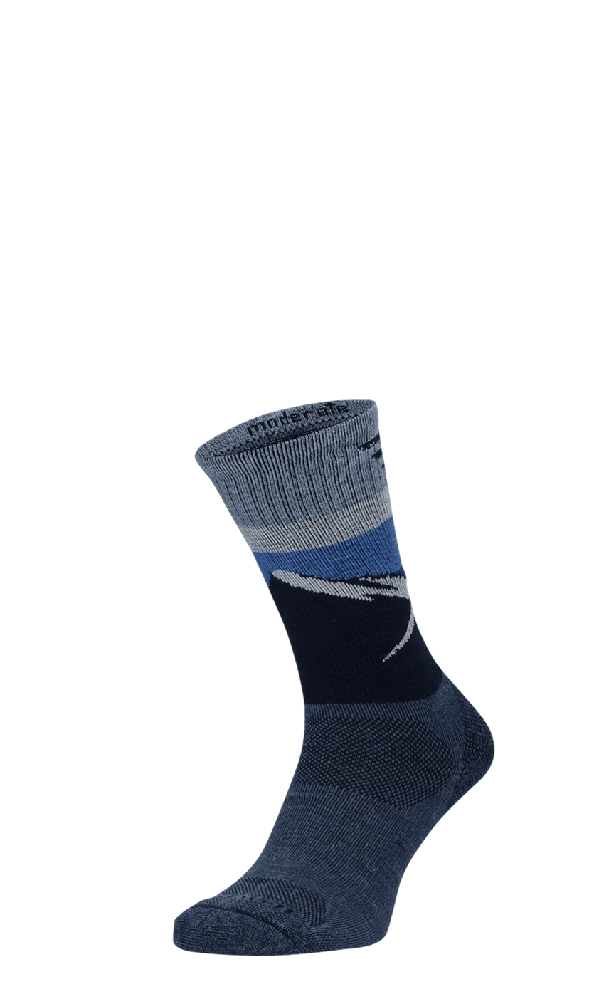 Modern Mountain Crew Herren Wandersocken 15-20 mmHg Denim