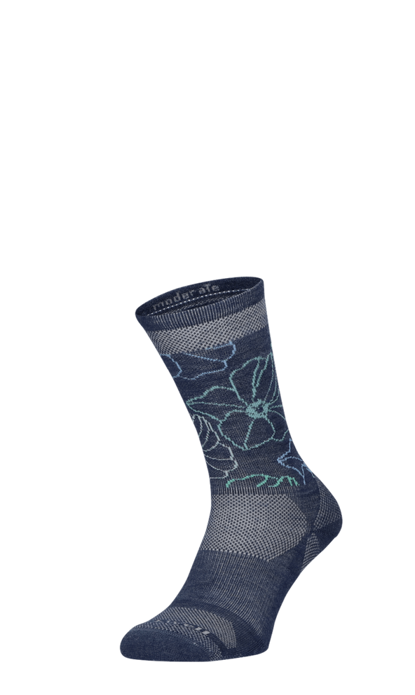 Petal Power Crew Damen Wandersocken 15-20 mmHg Denim Petal Power Crew Damen Wandersocken 15-20 mmHg Denim
