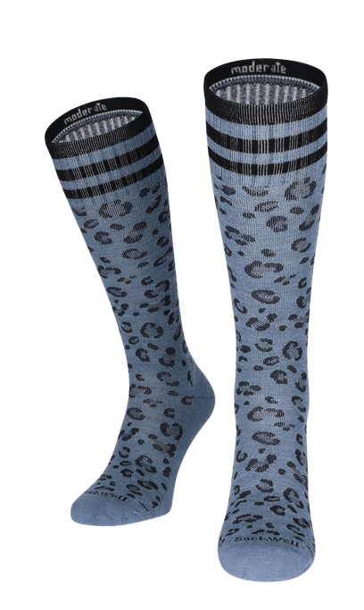 Leopard Damen Kompressionsstrümpfe 15-20 mmHg Bluestone