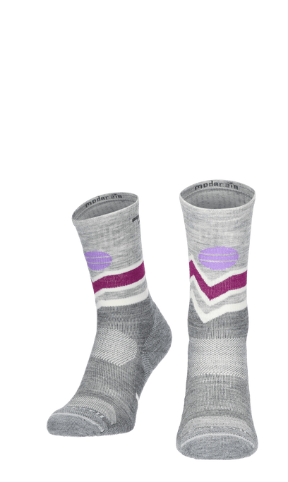 Mountain Beat Crew Damen Wandersocken 15-20 mmHg Grey