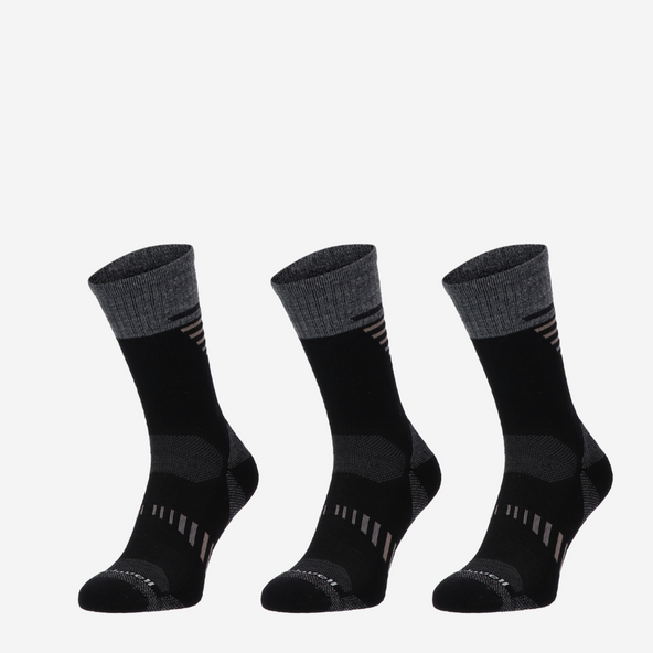 Ascend Crew II Herren Wandersocken Black 15-20 mmHg (3-pack) | Größe 39-43