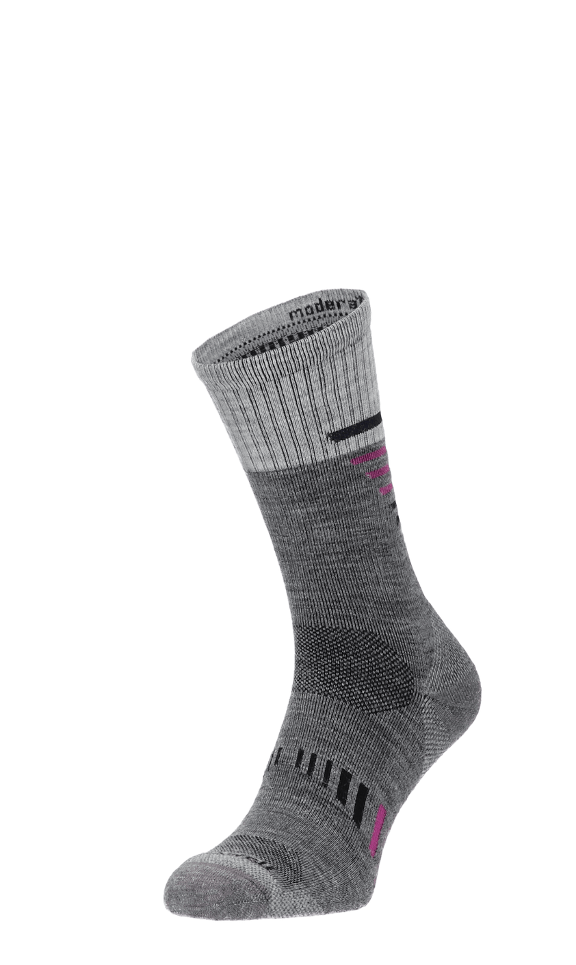 Ascend Crew II Damen Wandersocken 15-20 mmHg Grey