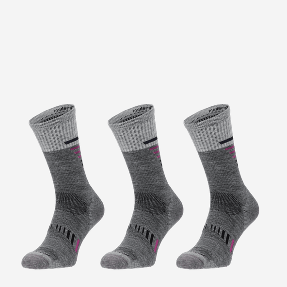 Ascend Crew II Damen Größe 39-43 Wandersocken Grey 15-20 mmHg (3-pack)