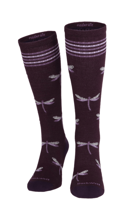 Dragonfly Damen Kompressionsstrümpfe 15-20 mmHg Blackberry Sparkle