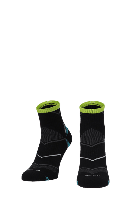 Incline Qarter Damen Sportsocken 15-20 mmHg Black
