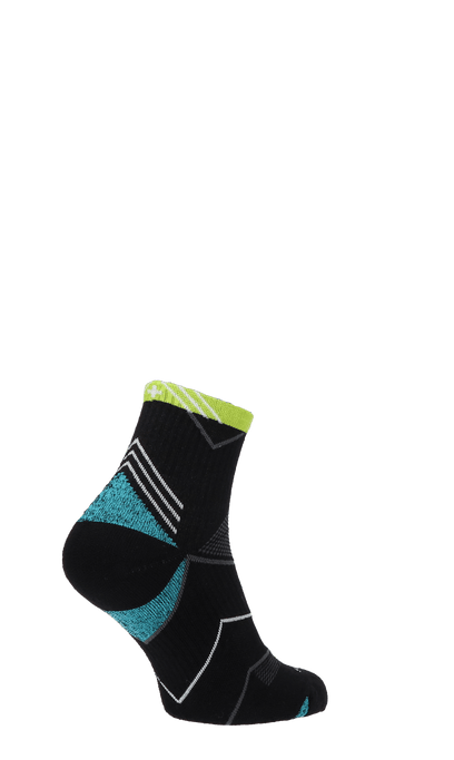 Incline Qarter Damen Sportsocken 15-20 mmHg Black