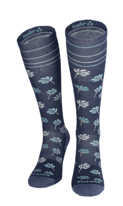 Field Flower Damen Kompressionsstrümpfe 15-20 mmHg Denim