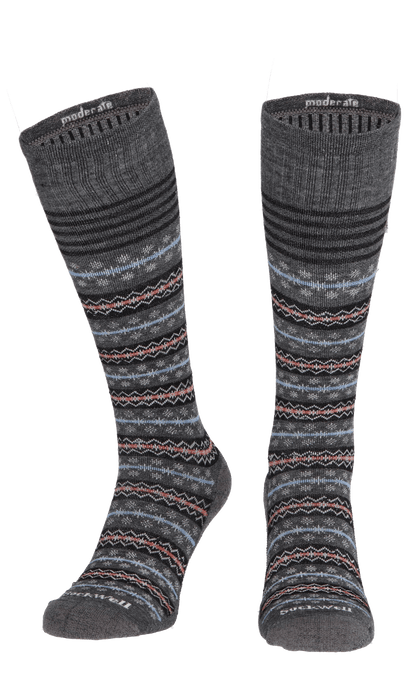 Mini Fairisle Damen Kompressionsstrümpfe 15-20 mmHg Charcoal