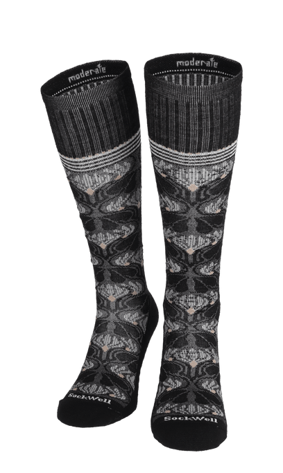 Floral Tapestry Damen Kompressionsstrümpfe 15-20 mmHg Black