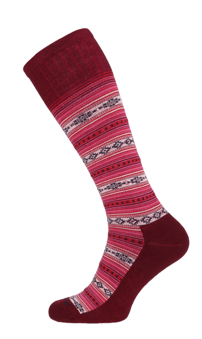 Southwest Stripe Damen Kompressionsstrümpfe 20-30 mmHg Cranberry