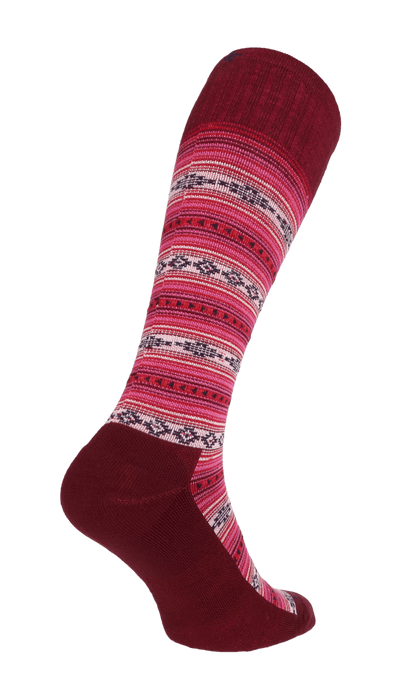 Southwest Stripe Damen Kompressionsstrümpfe 20-30 mmHg Cranberry