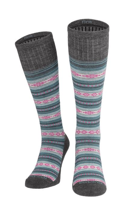 Southwest Stripe Damen Kompressionsstrümpfe 20-30 mmHg Charcoal