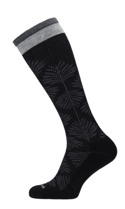 Full Floral Damen Kompressionsstrümpfe 15-20 mmHg Black