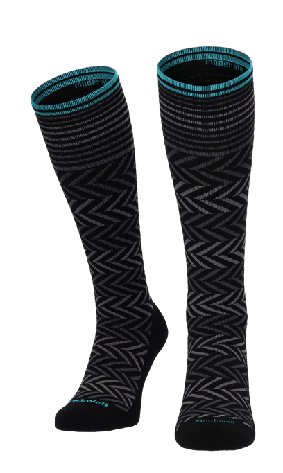 Chevron Damen Kompressionsstrümpfe 15-20 mmHg Black