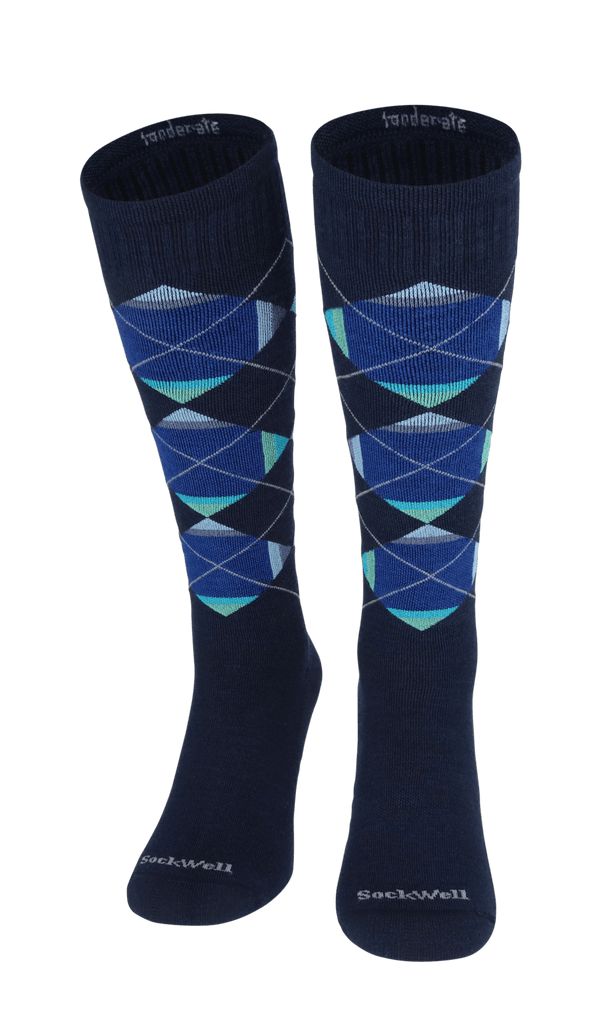 Prism Argyle Herren Kompressionsstrümpfe 15-20 mmHg Navy