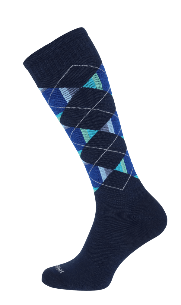 Prism Argyle Herren Kompressionsstrümpfe 15-20 mmHg Navy