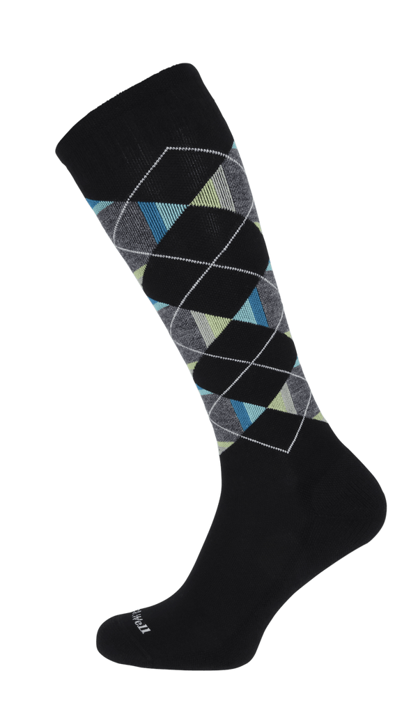 Prism Argyle Herren Kompressionsstrümpfe 15-20 mmHg Black