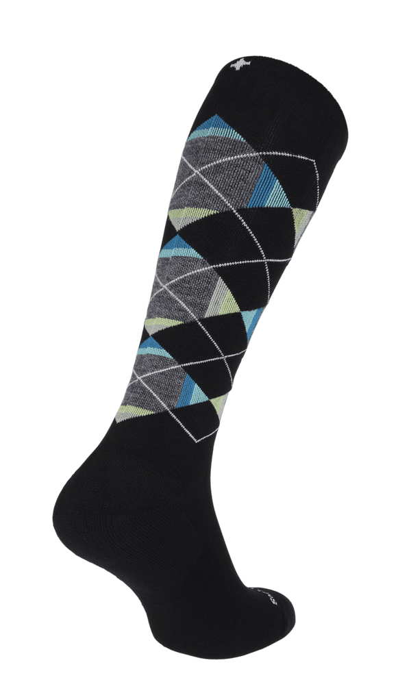 Prism Argyle Herren Kompressionsstrümpfe 15-20 mmHg Black