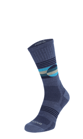 North Rim Crew Herren Wandersocken 15-20 mmHg Denim