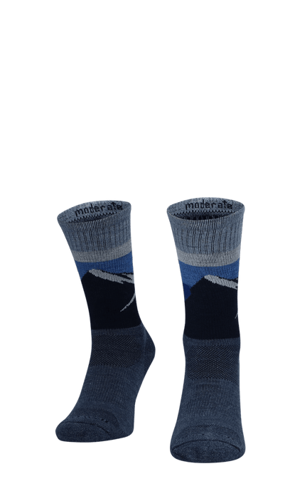 Modern Mountain Crew Herren Wandersocken 15-20 mmHg Denim