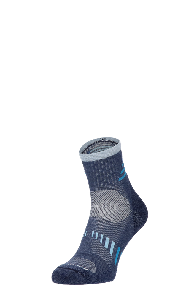 Ascend II Quarter Damen Wandersocken 15-20 mmHg Denim